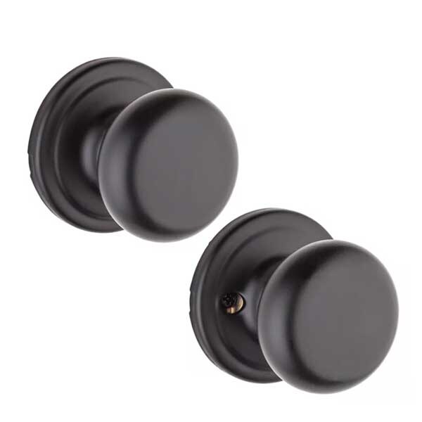 Kwikset: Hancock Passage Door Knob with Round Rose / Iron Black